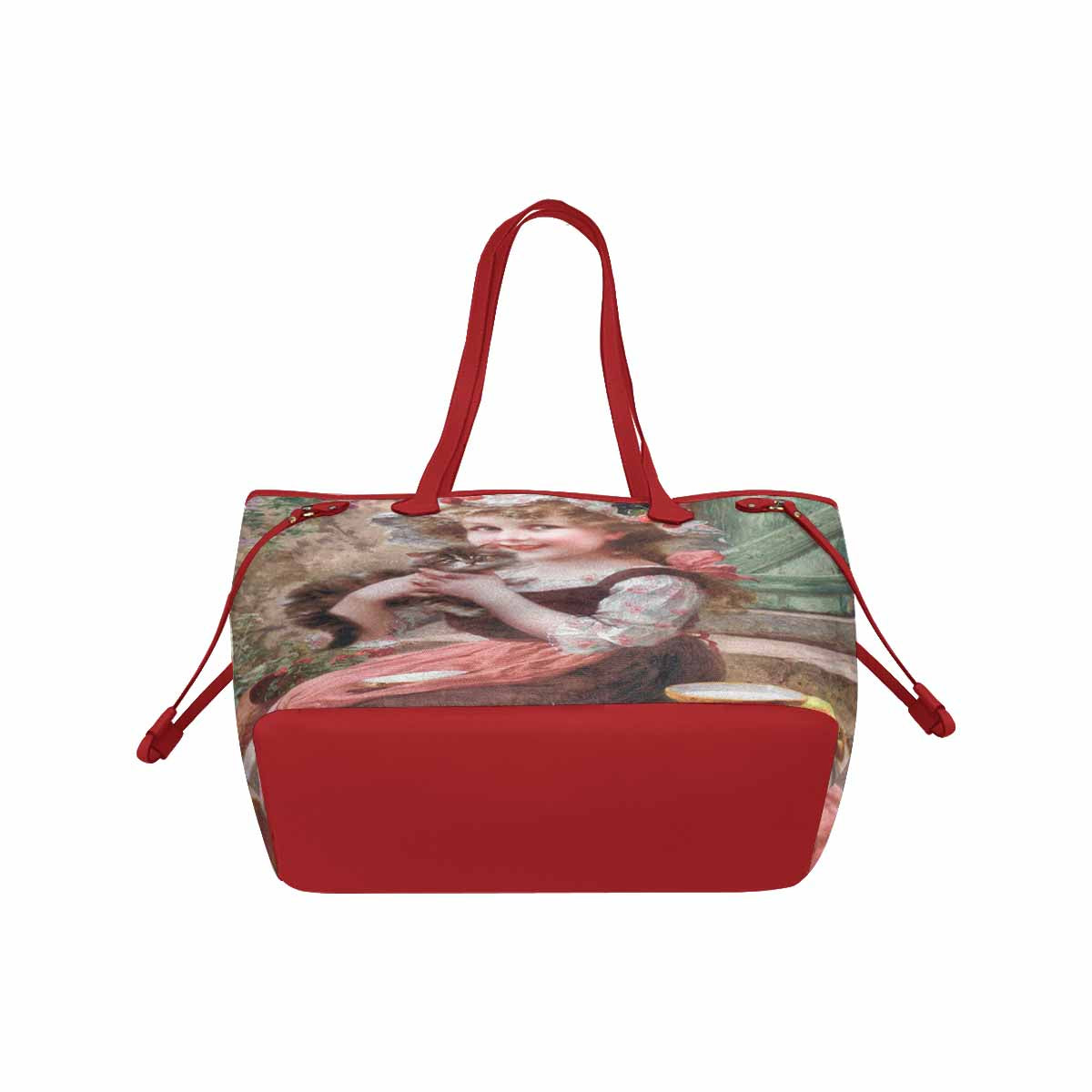 Victorian Girl Design Handbag, Model 1695361, The Little Kittens, RED TRIM