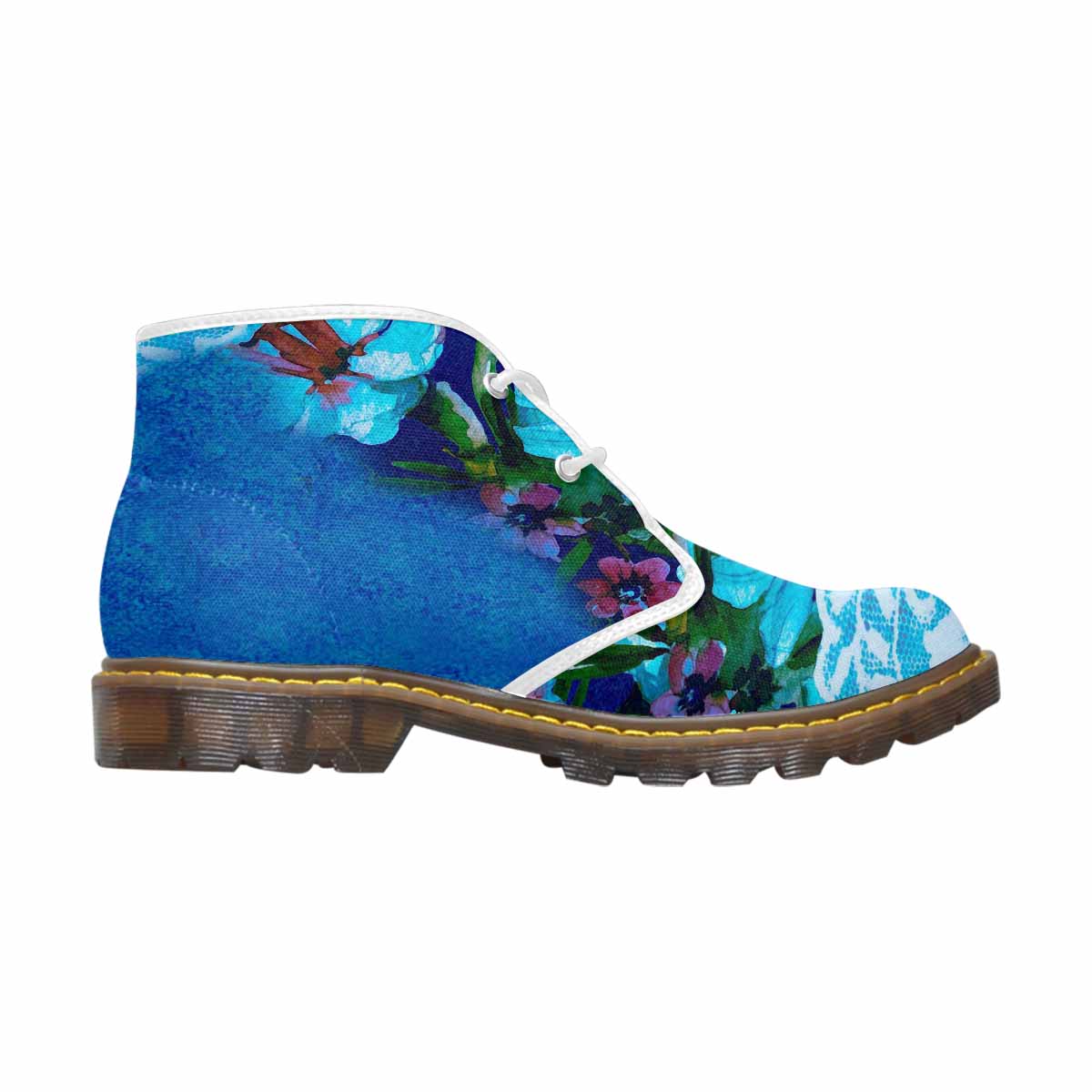 Lace Print, Cute comfy womens Chukka boots, design 49