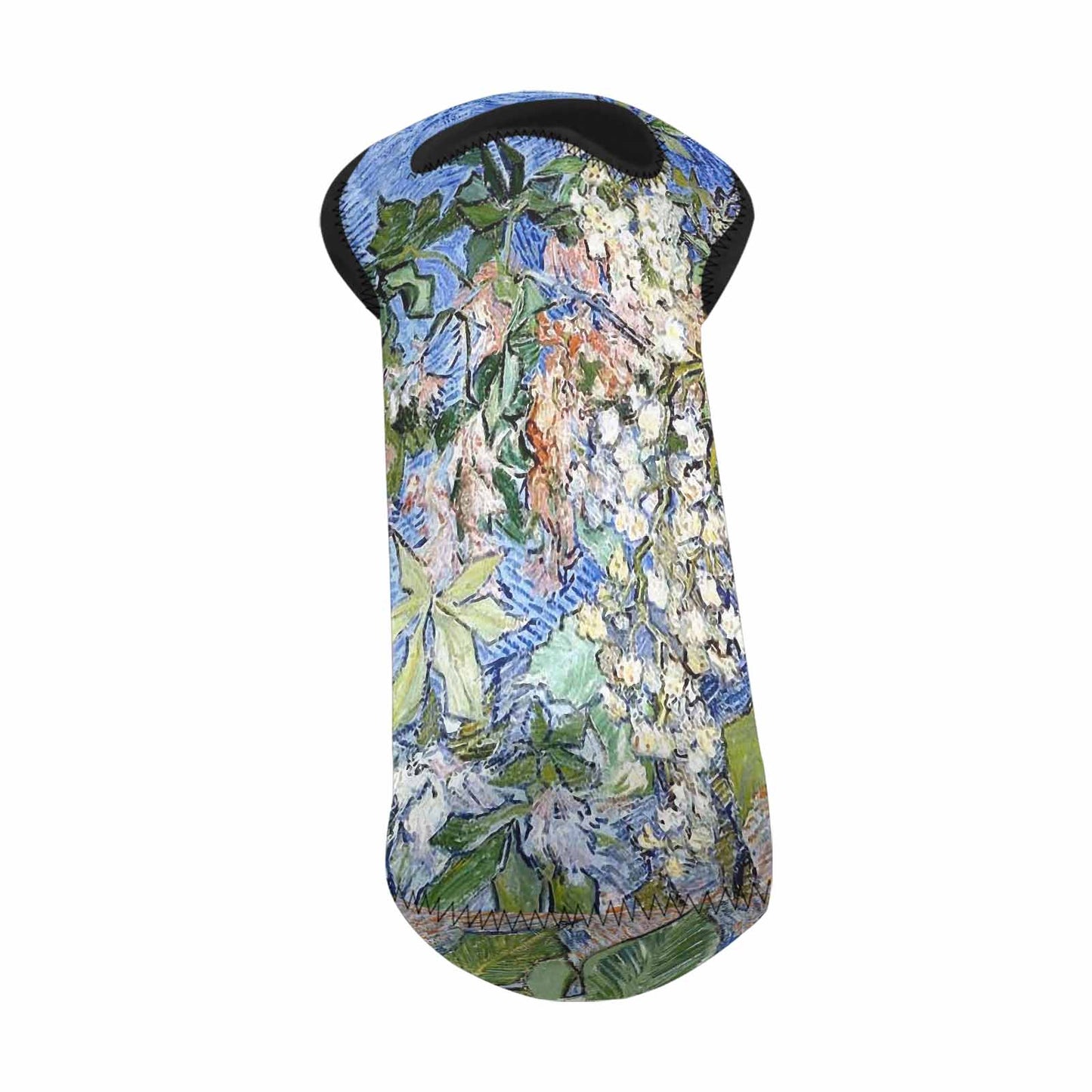 Vintage floral 1 bottle wine bag, Design 04