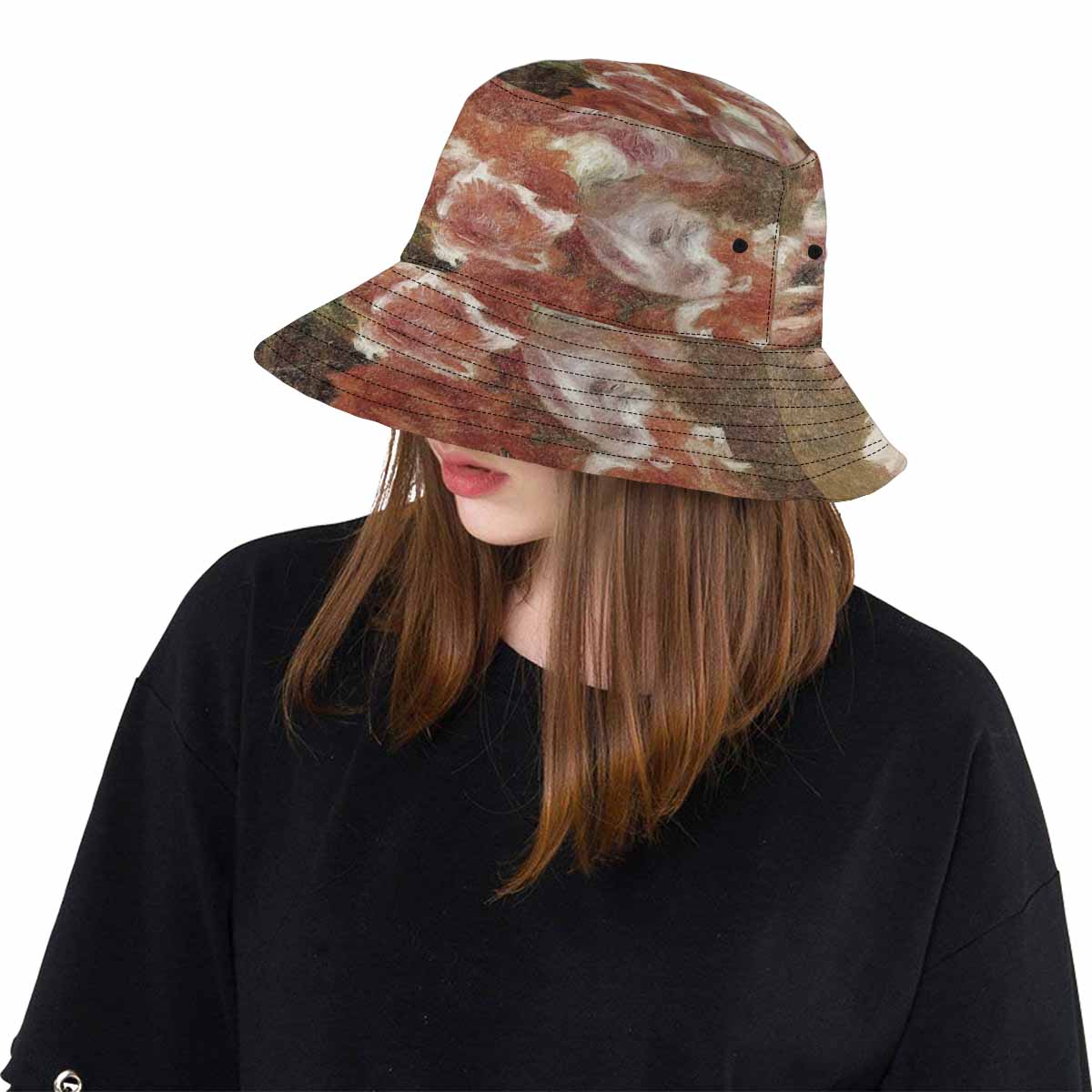 Vintage floral unisex bucket boonie Hat, outdoors hat, Design 15   Unisex Bucket Boonie Hat