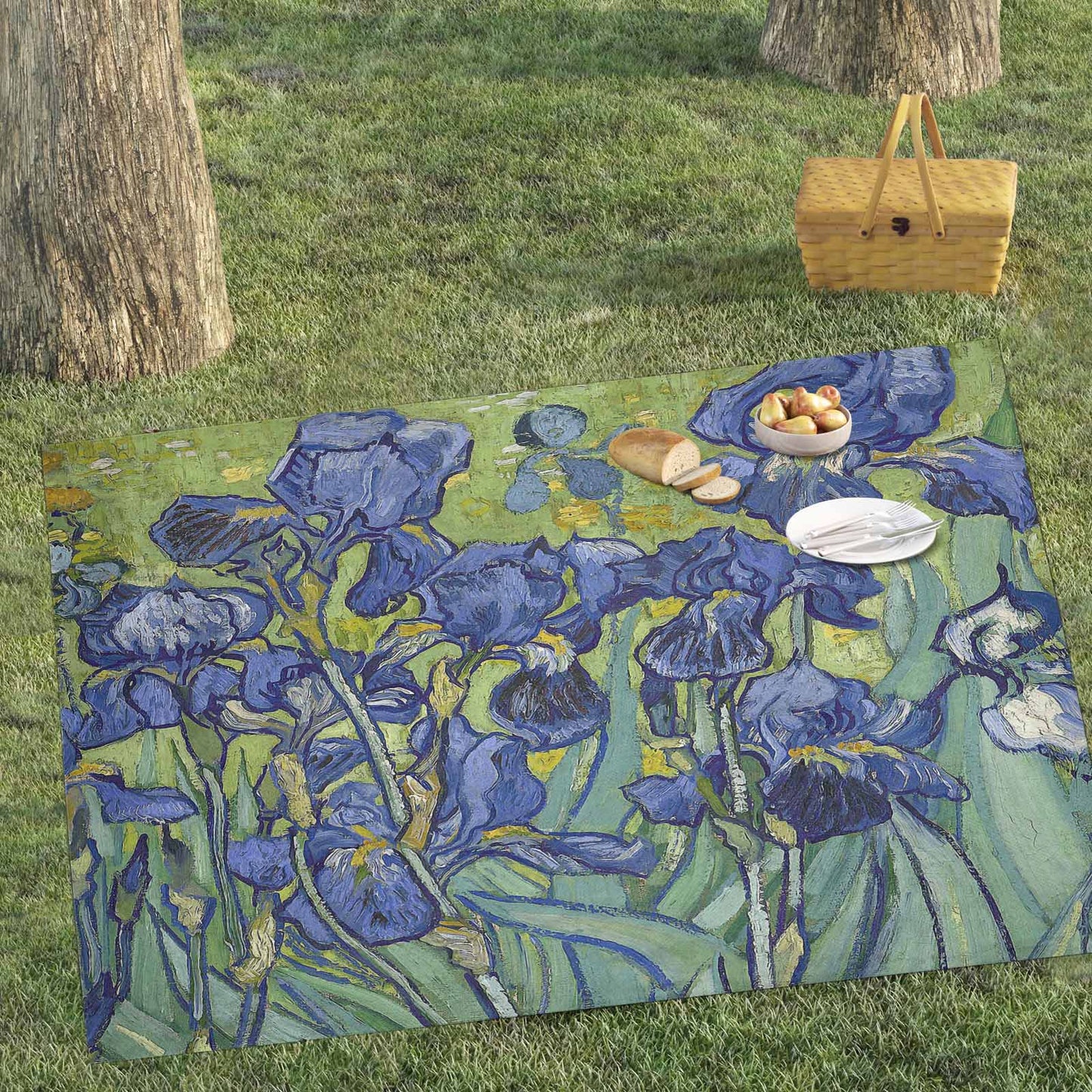 Vintage Floral waterproof picnic mat, 81 x 55in, Design 40