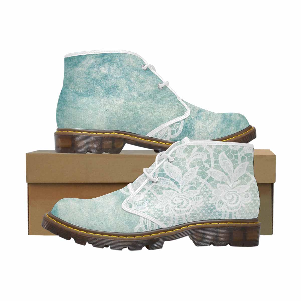 Lace Print, Cute comfy womens Chukka boots, design 41