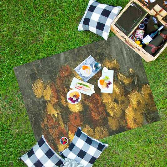 Vintage Floral waterproof picnic mat, 69 x 55in, Design 28