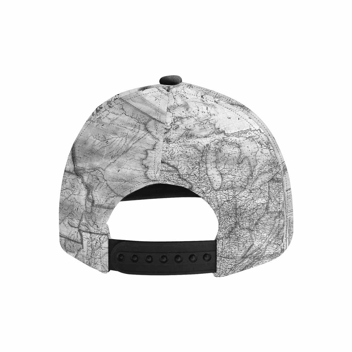 Antique Map design mens or womens deep snapback cap, trucker hat, Design 26