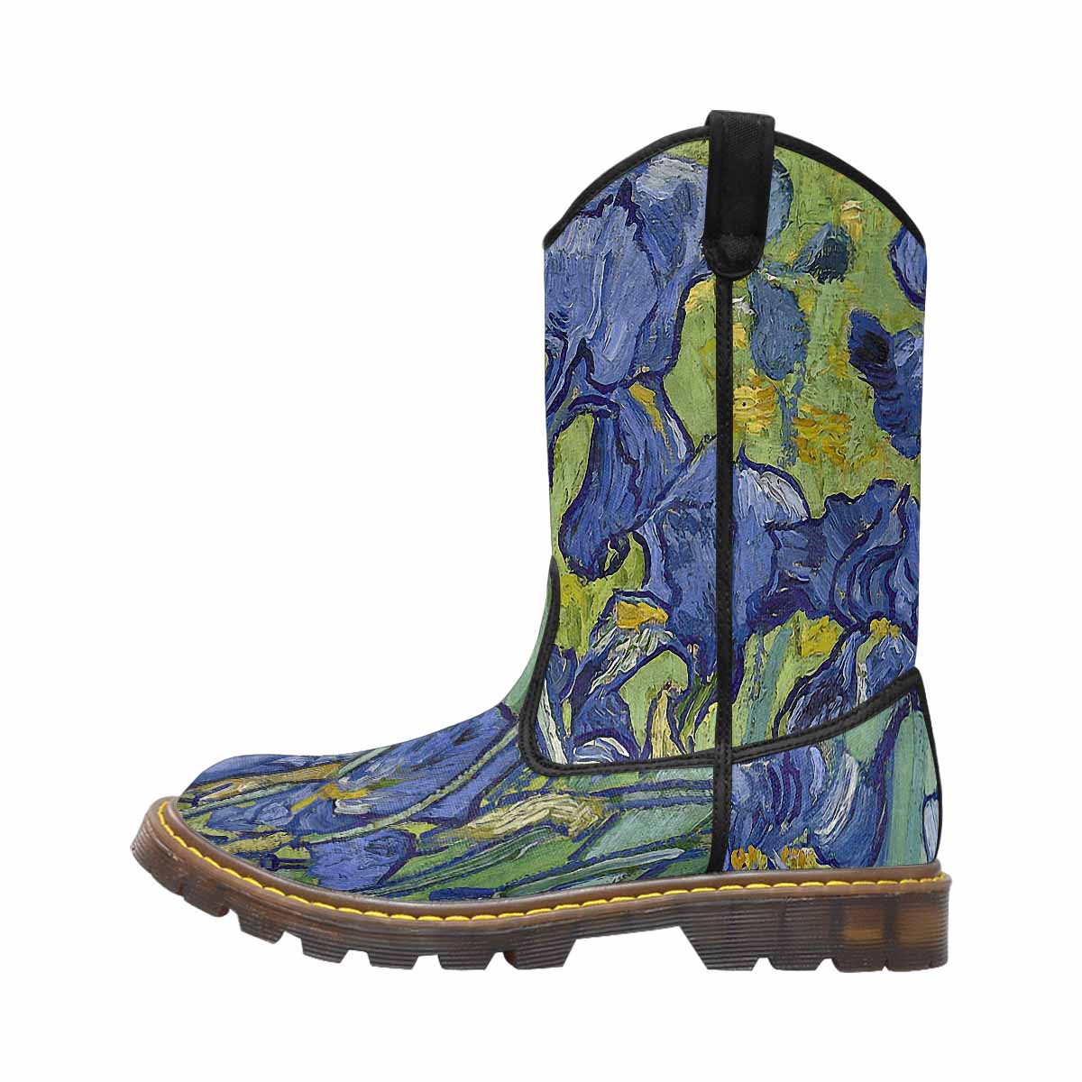 Vintage floral print, western lumber boots Design 40