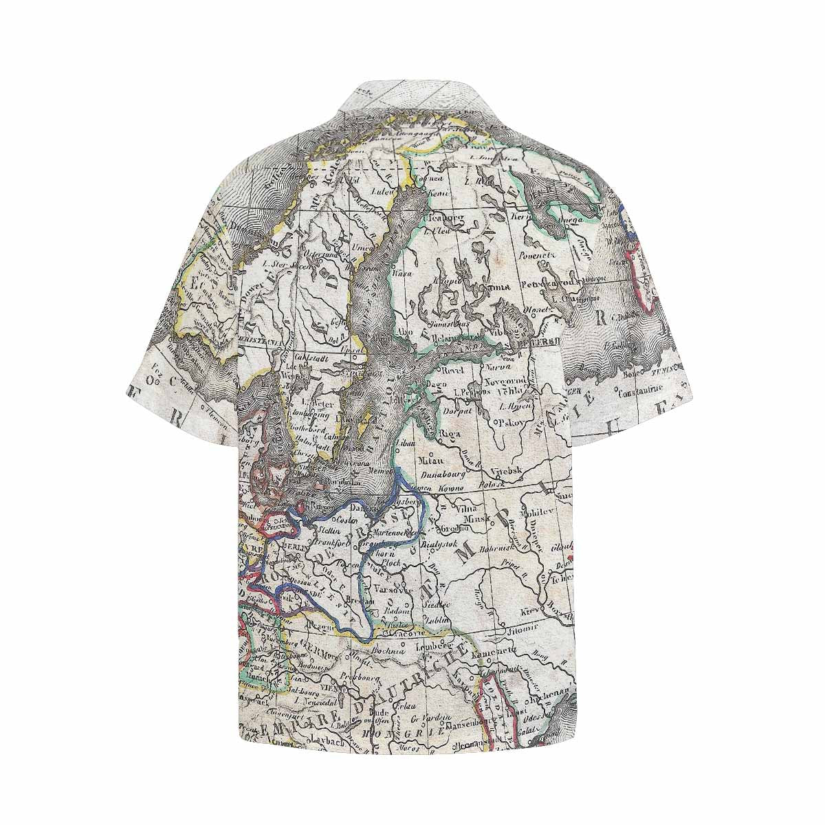 Antique Map design Hawaiian mens shirt, Design 36