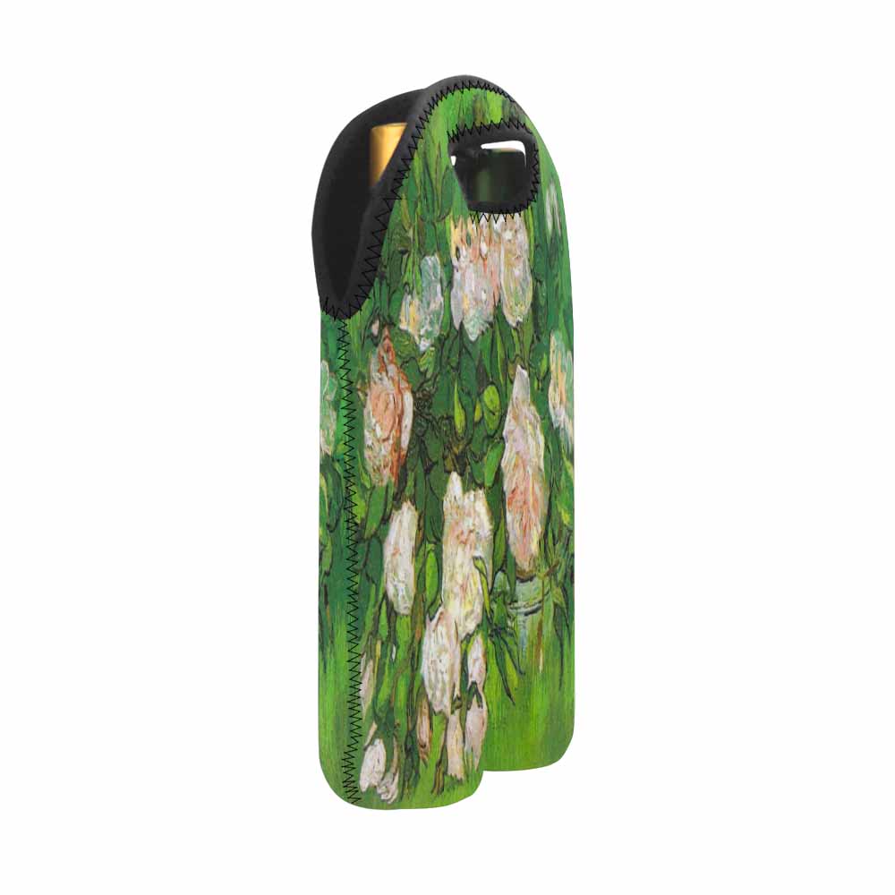 Vintage floral 2 bottle wine bag, Design 06