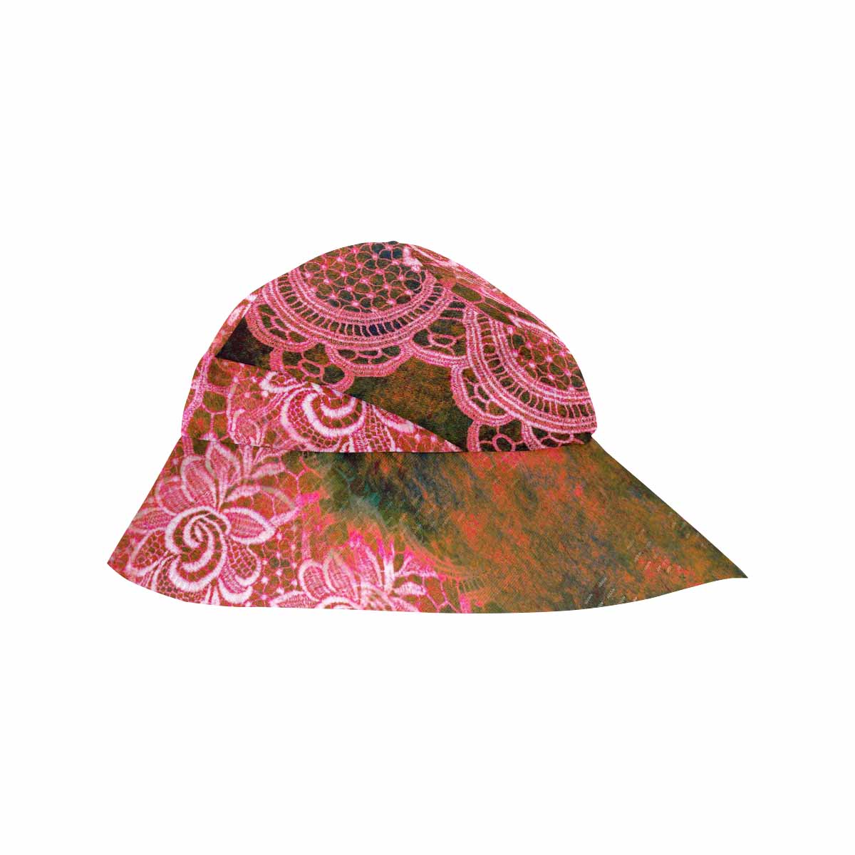 Victorian lace print, wide brim sunvisor Hat, outdoors hat, design 32