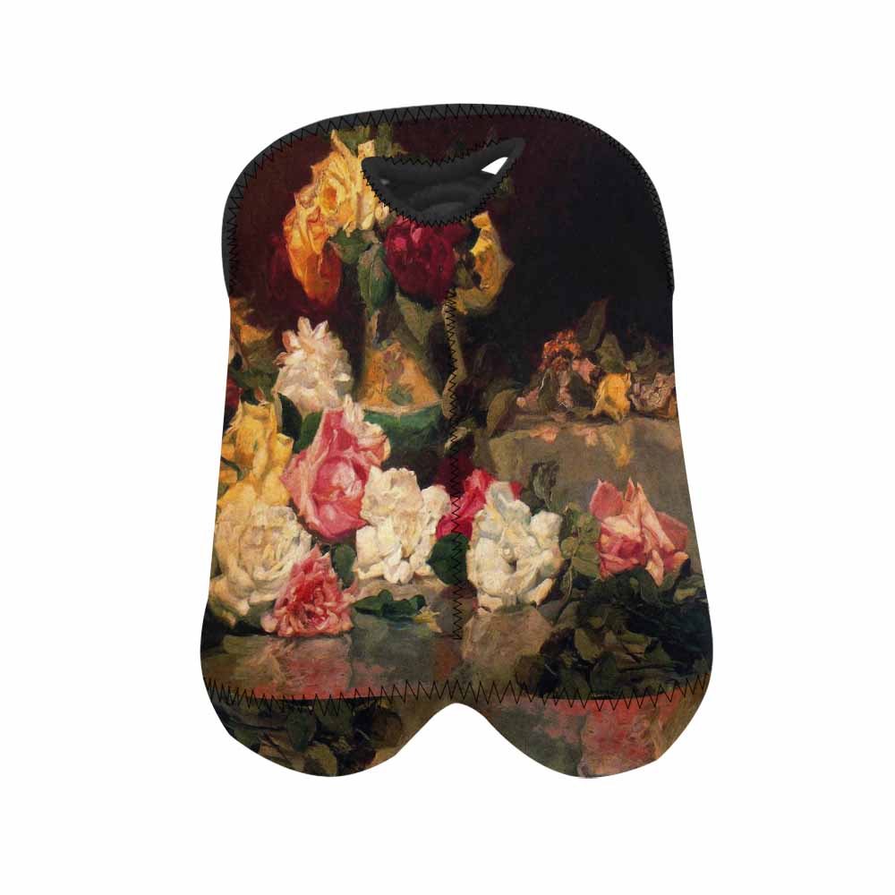 Vintage floral 2 bottle wine bag, Design 37