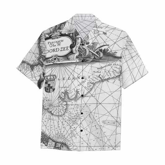 Antique Map design Hawaiian mens shirt, Design 5