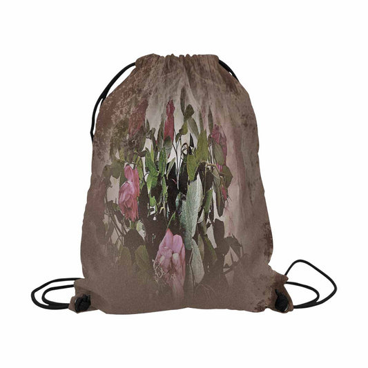 Vintage Floral print, DRAWSTRING BAG, LARGE, Design 22x