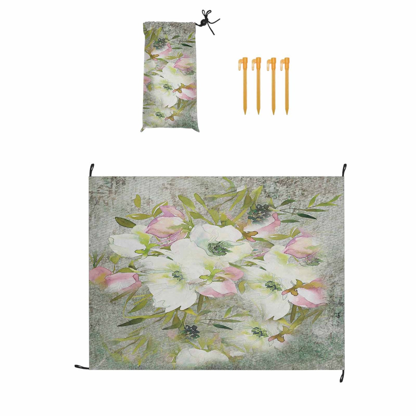 Vintage Floral waterproof picnic mat, 69 x 55in, Design 03