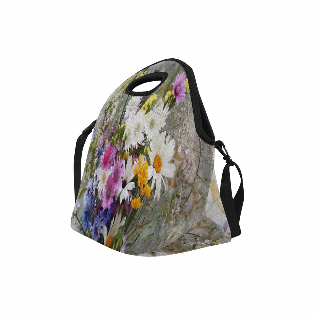 Vintage Floral print insulated lunch bag, Design 02