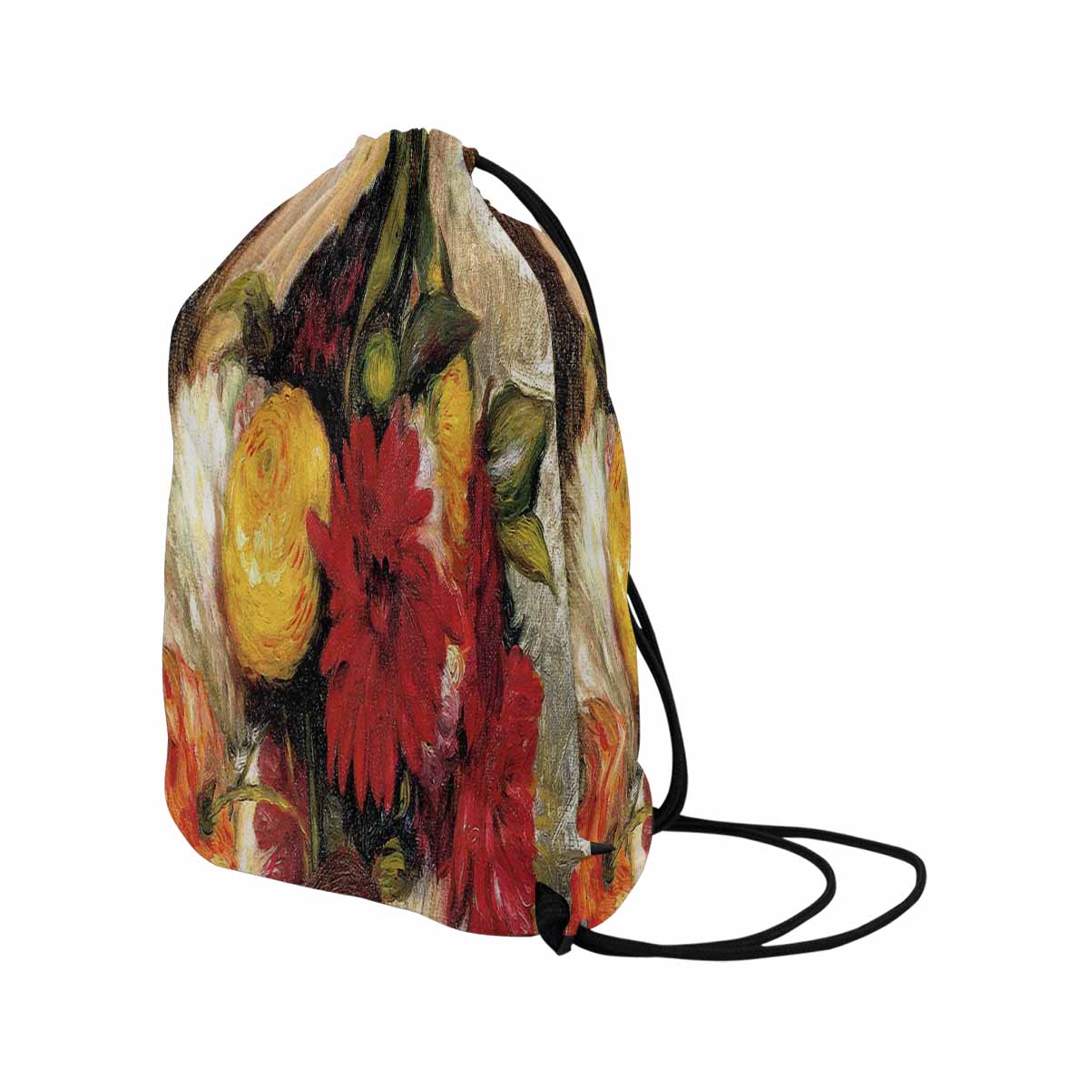 Vintage Floral print, DRAWSTRING BAG, LARGE, Design 25