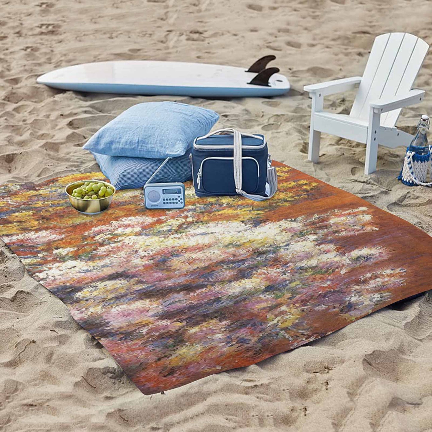 Vintage Floral waterproof picnic mat, 61 x 55in, Design 57