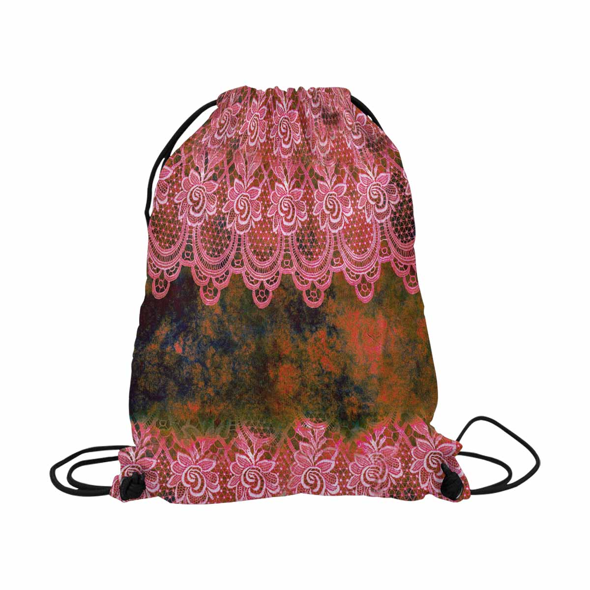 Victorian lace DRAWSTRING BAG, LARGE, design 32