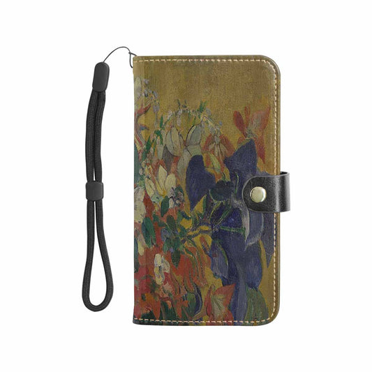 Vintage floral PU leather mobile phone purse, cell phone flip cover, Design 10