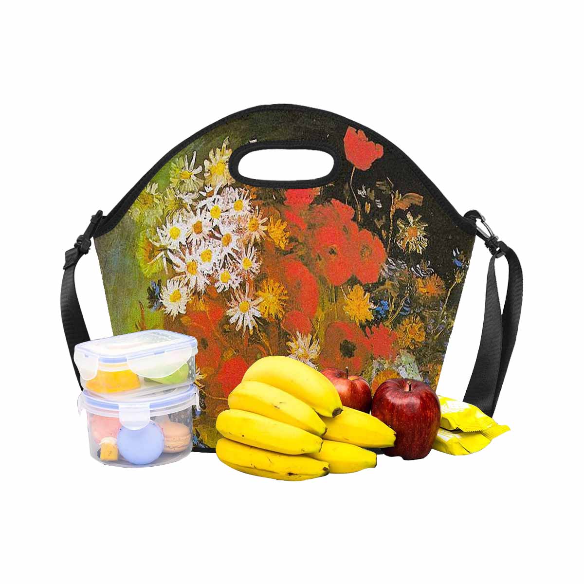 Vintage Floral print insulated lunch bag, Design 60