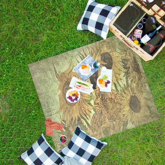 Vintage Floral waterproof picnic mat, 61 x 55in, Design 48x