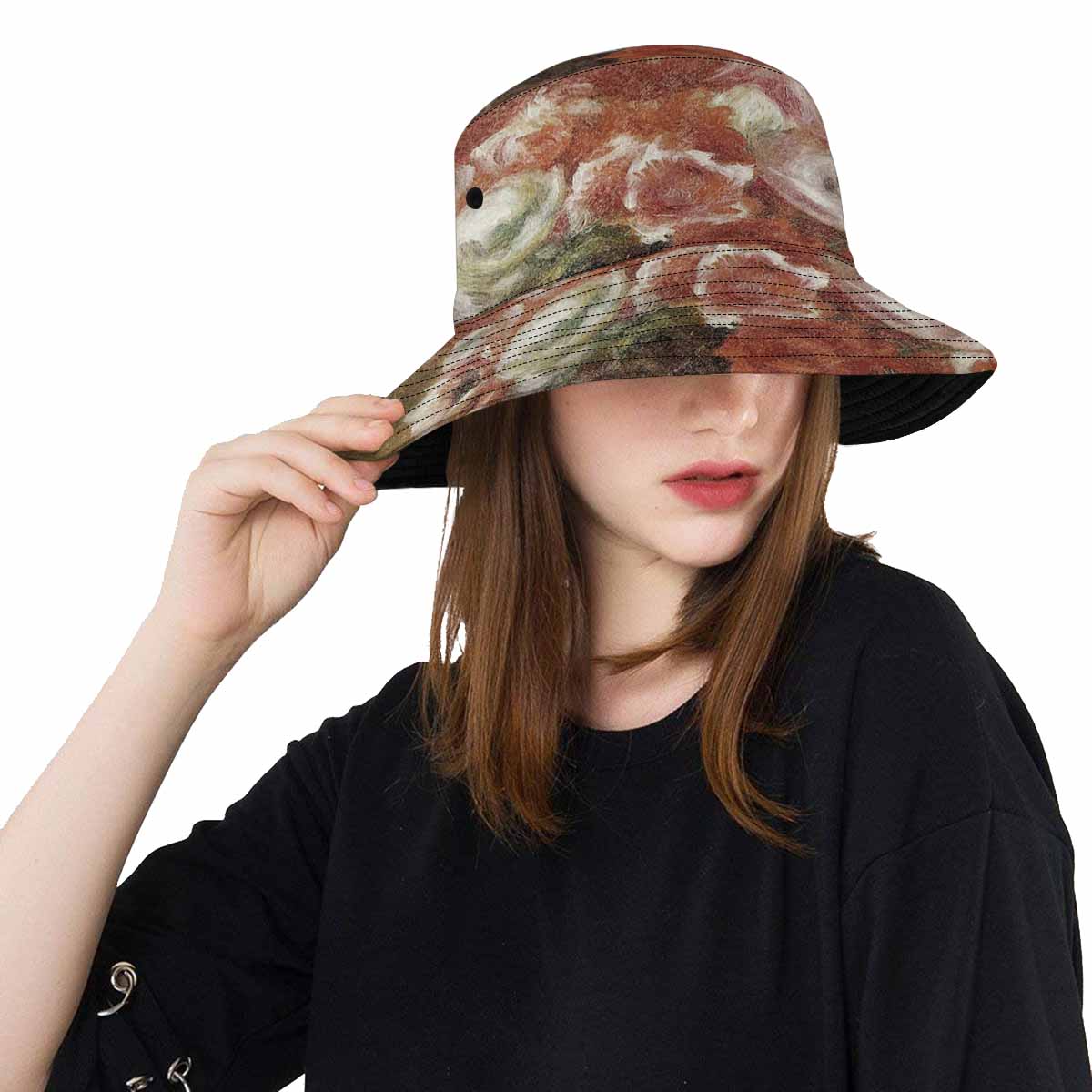 Vintage floral unisex bucket boonie Hat, outdoors hat, Design 15   Unisex Bucket Boonie Hat