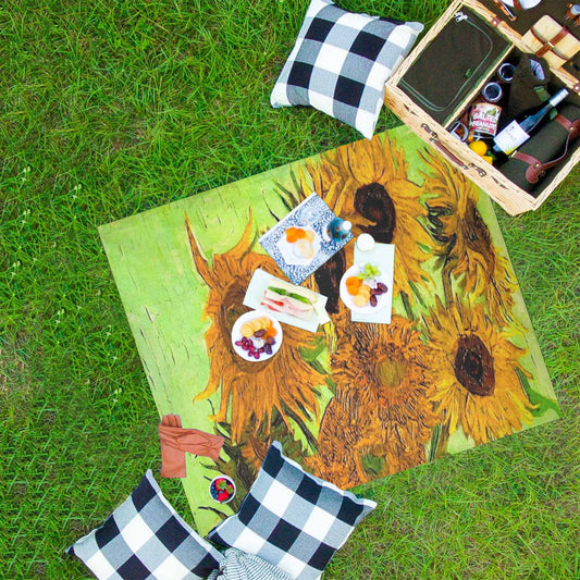 Vintage Floral waterproof picnic mat, 61 x 55in, Design 48