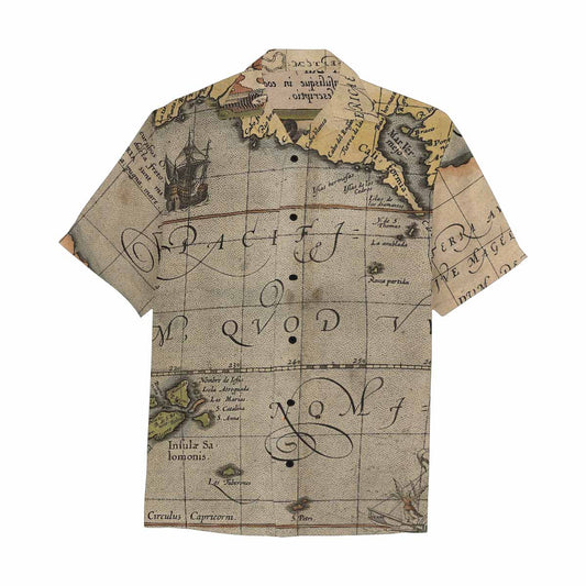 Antique Map design Hawaiian mens shirt, Design 46