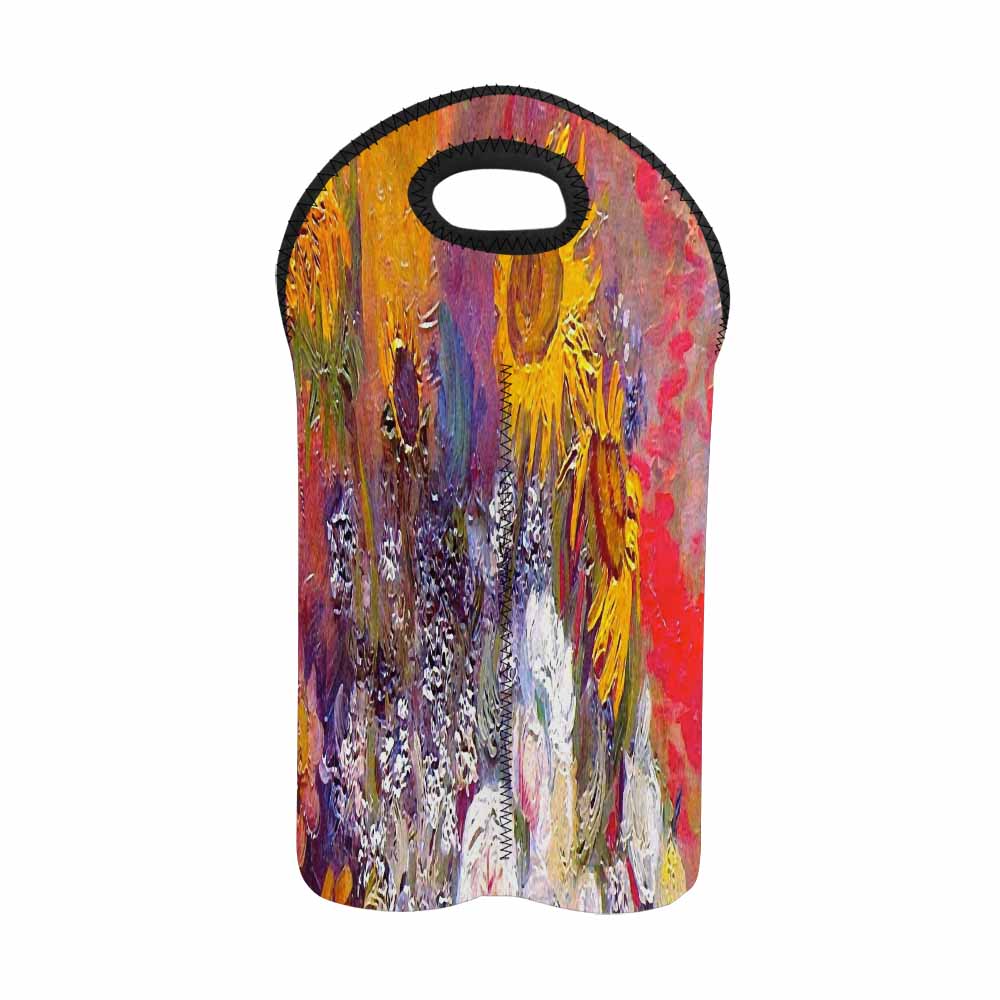 Vintage floral 2 bottle wine bag, Design 54