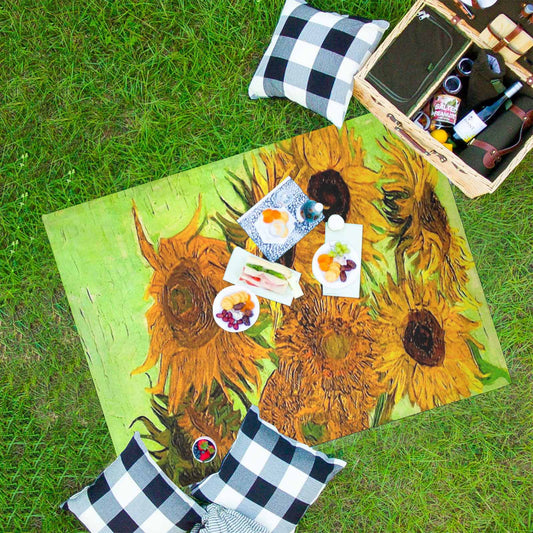 Vintage Floral waterproof picnic mat, 69 x 55in, Design 48