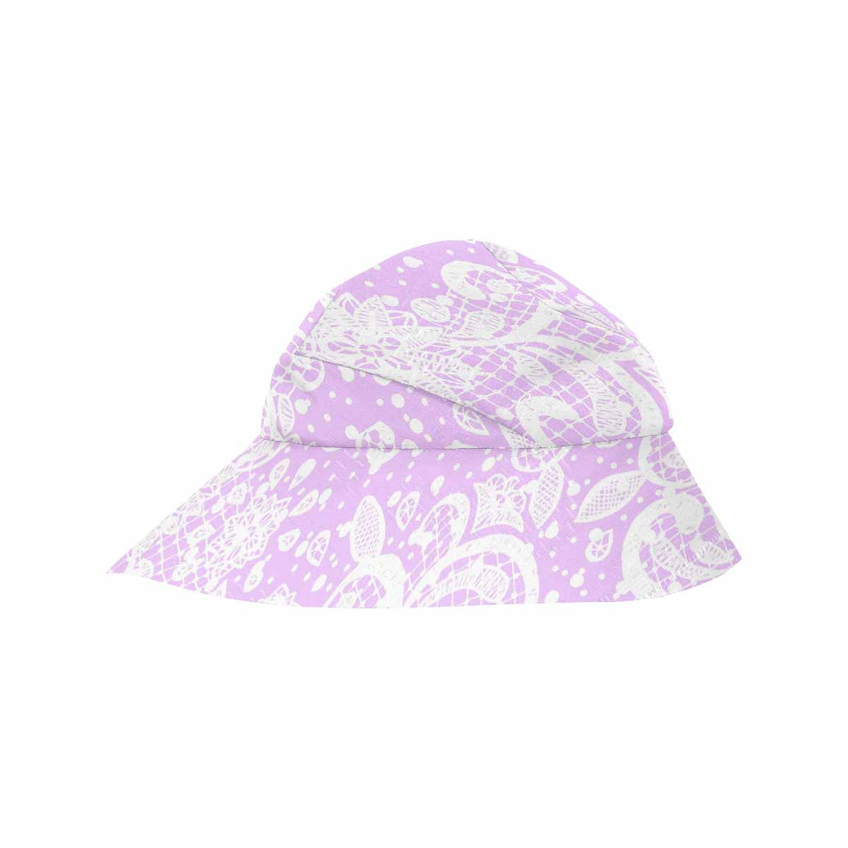 Victorian lace print, wide brim sunvisor Hat, outdoors hat, design 06