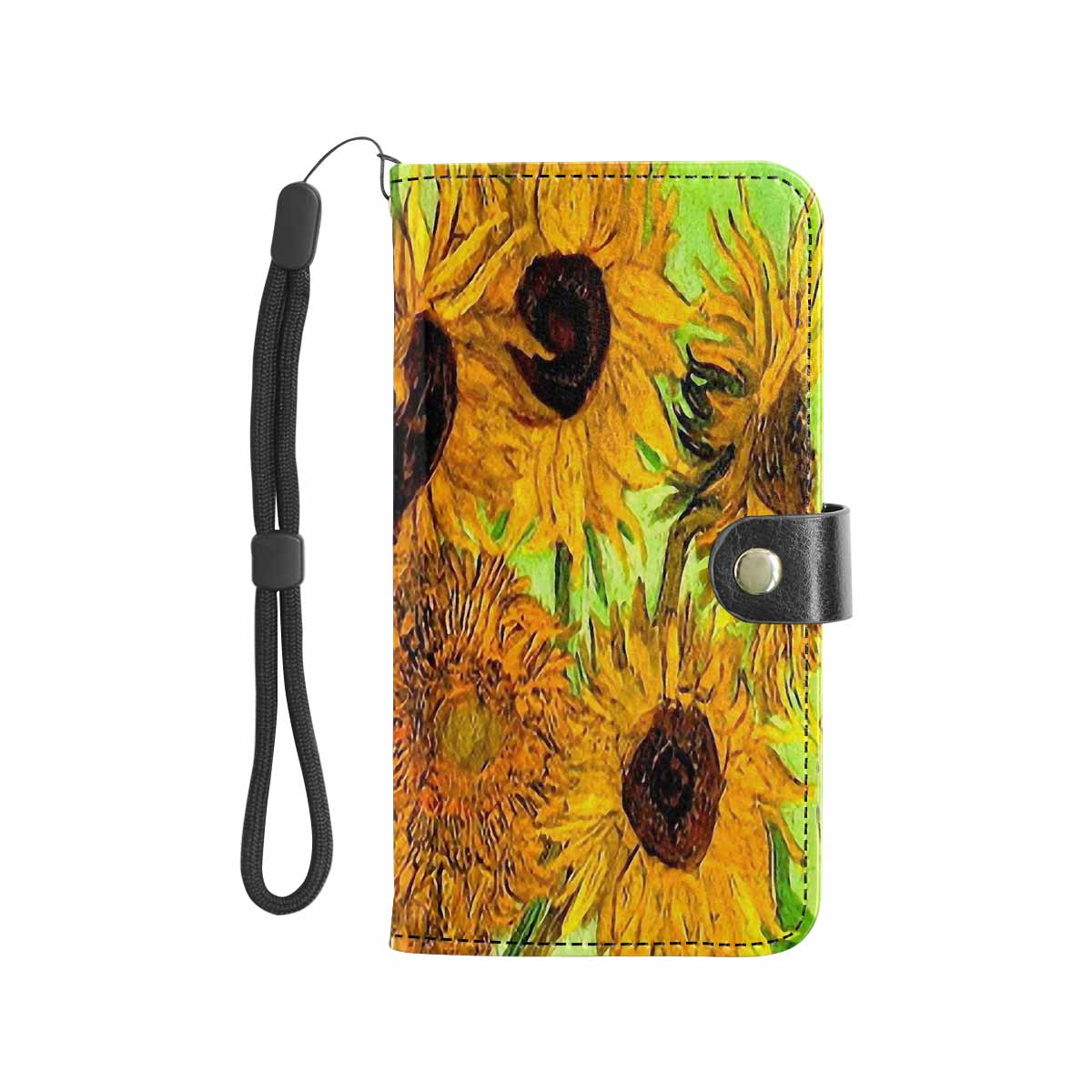 Vintage floral PU leather mobile phone purse, cell phone flip cover, Design 48