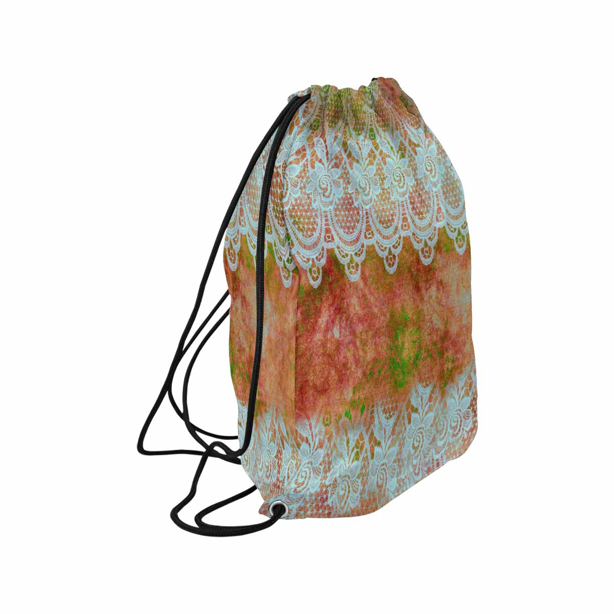 Victorian lace DRAWSTRING BAG, LARGE, design 31