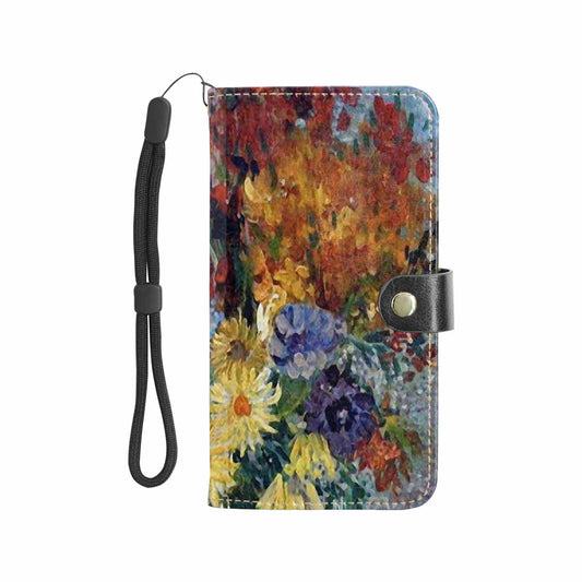 Vintage floral PU leather mobile phone purse, cell phone flip cover, Design 41