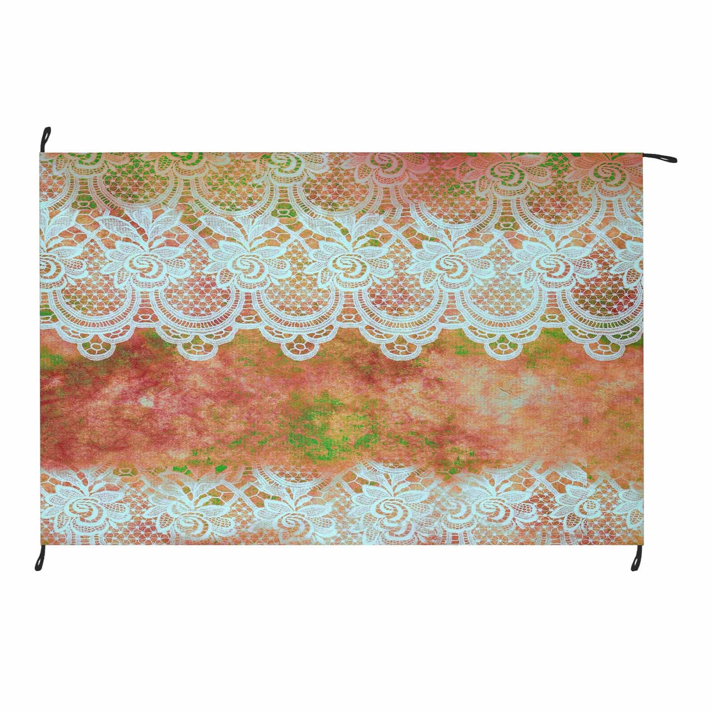 Victorian lace print waterproof picnic mat, 81 x 55in, design 31