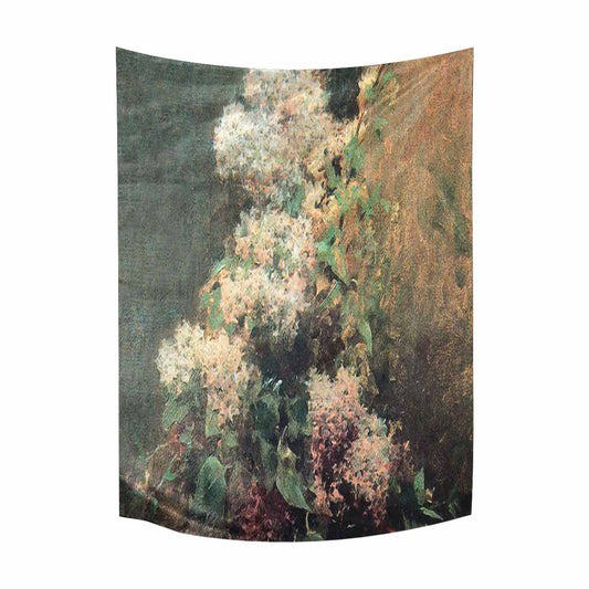 Vintage floral TAPESTRY, LARGE 60 x 80 in, Vertical, Design 34