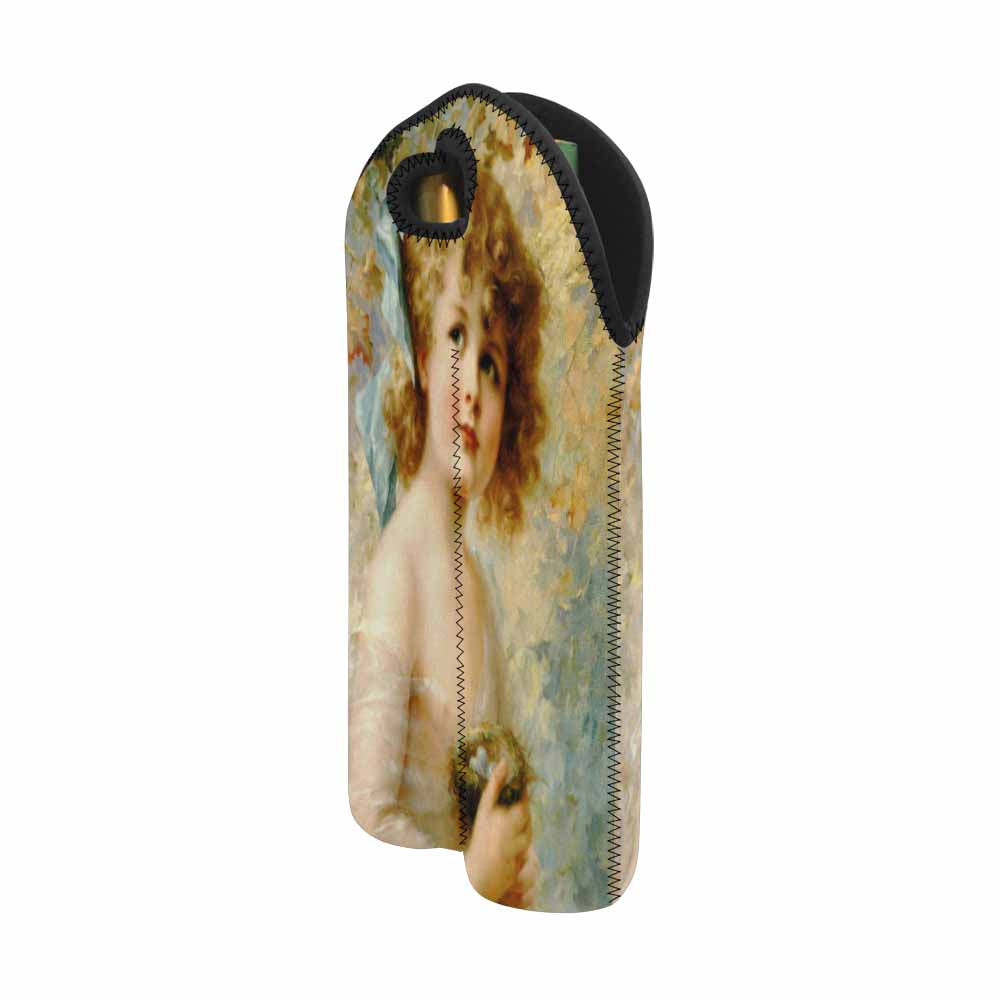 Victorian girl design 2 Bottle wine bag, Girl Holding a Nest