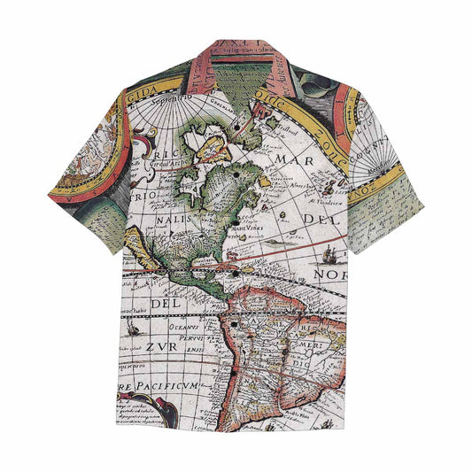 Antique Map design Hawaiian mens shirt, Design 31