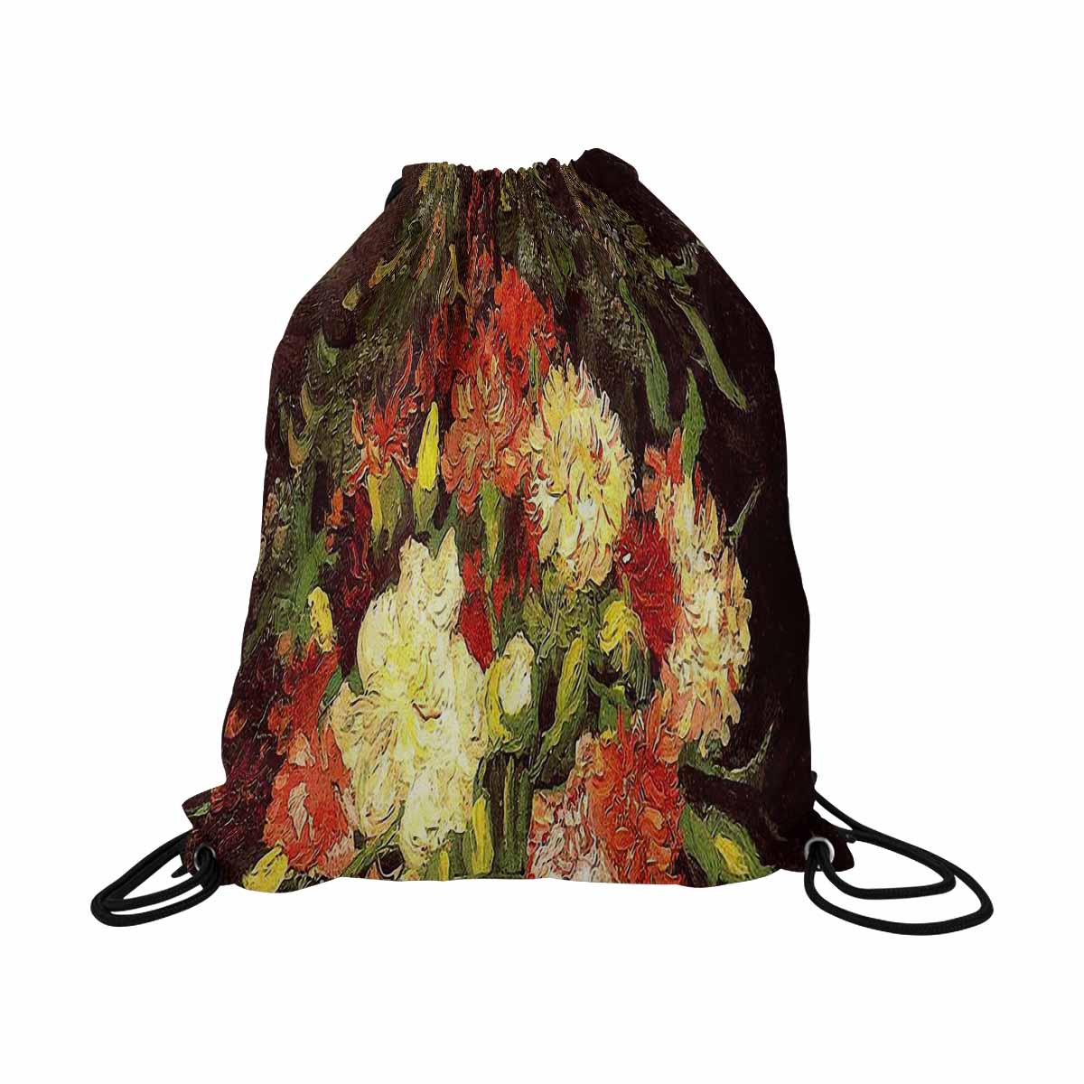 Vintage Floral print, DRAWSTRING BAG, LARGE, Design 33