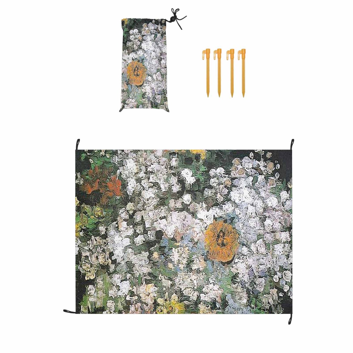 Vintage Floral waterproof picnic mat, 69 x 55in, Design 07