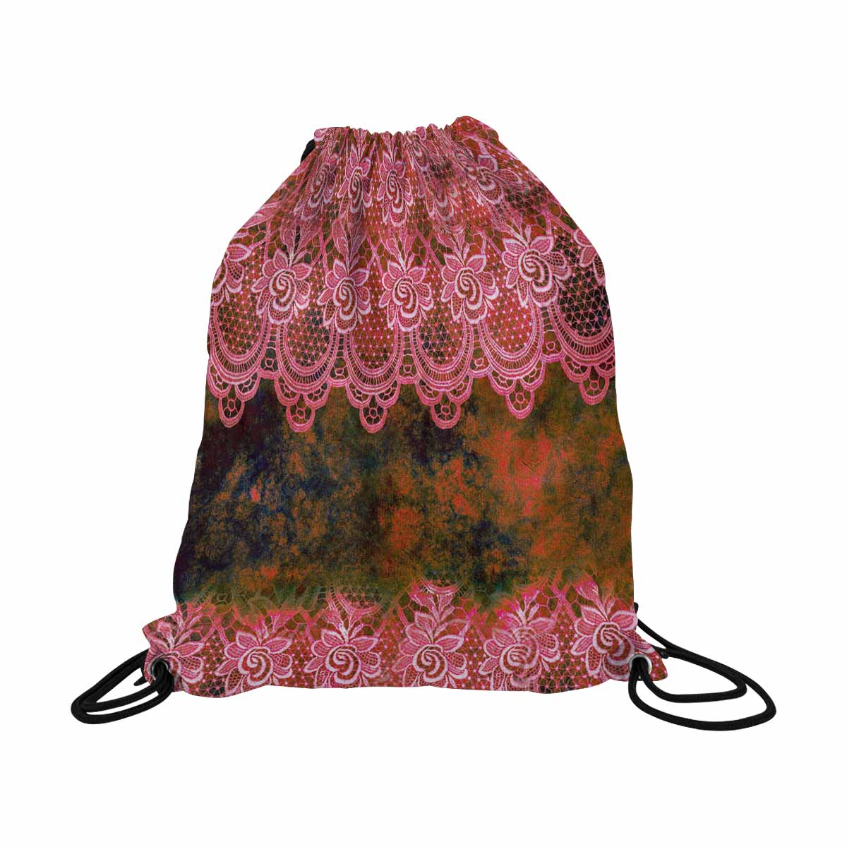 Victorian lace DRAWSTRING BAG, LARGE, design 32