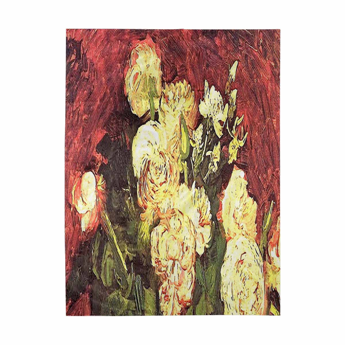 Vintage floral TAPESTRY, LARGE 60 x 80 in, Vertical, Design 27