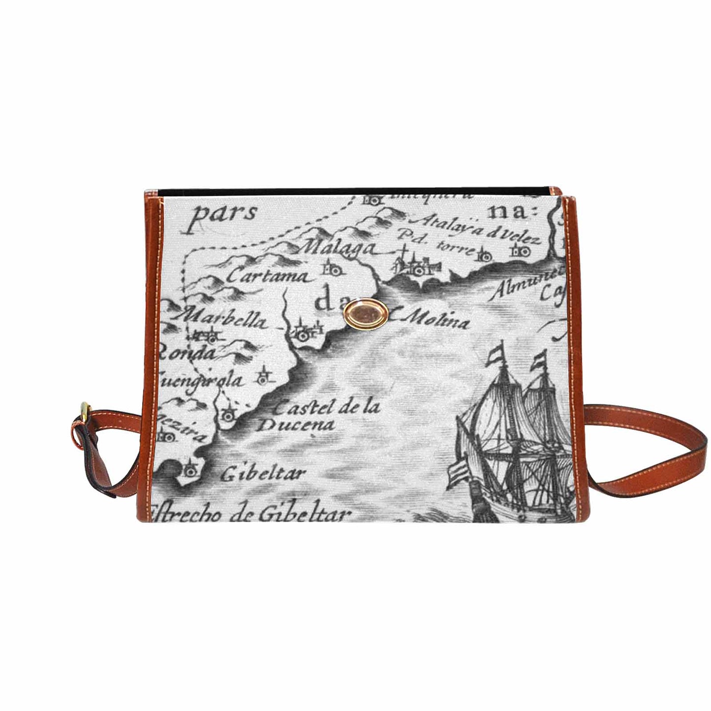 Antique Map Handbag, Model 1695341, Design 23