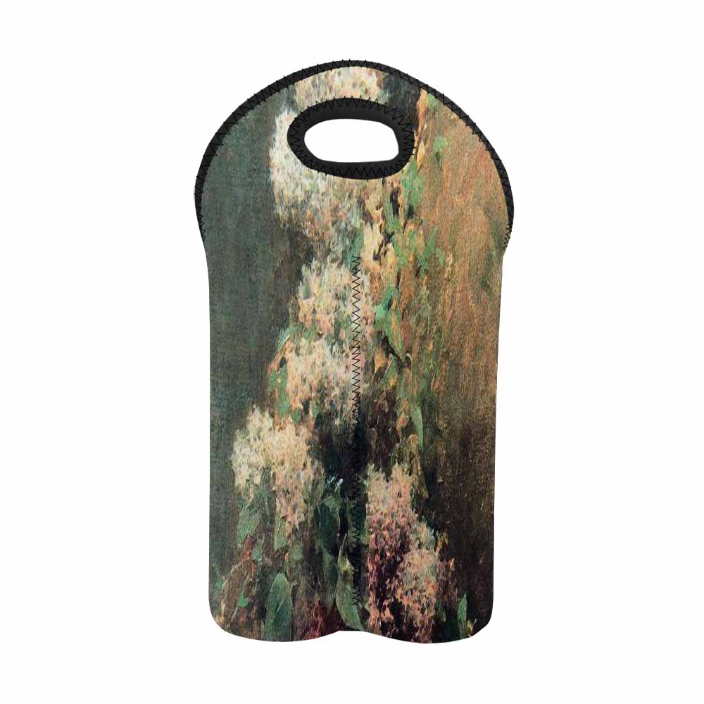 Vintage floral 2 bottle wine bag, Design 34