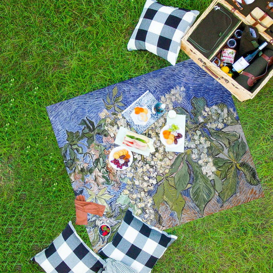 Vintage Floral waterproof picnic mat, 61 x 55in, Design 04