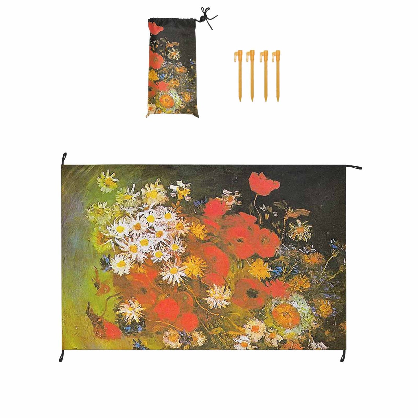 Vintage Floral waterproof picnic mat, 81 x 55in, Design 60