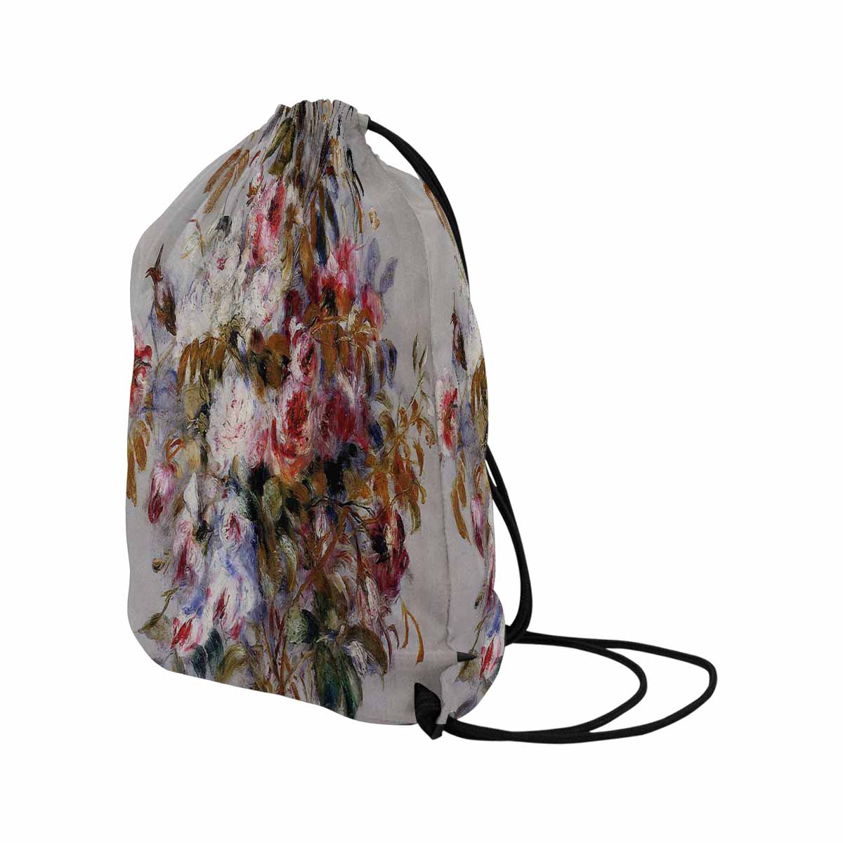 Vintage Floral print, DRAWSTRING BAG, LARGE, Design 12