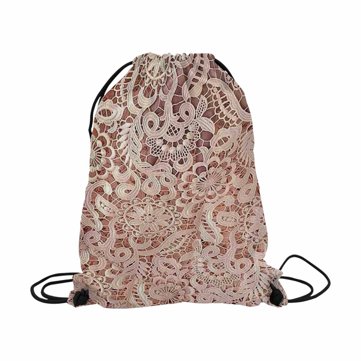 Victorian lace DRAWSTRING BAG, LARGE, design 11