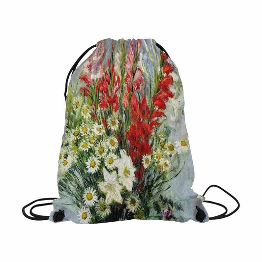 Vintage Floral print, DRAWSTRING BAG, LARGE, Design 43