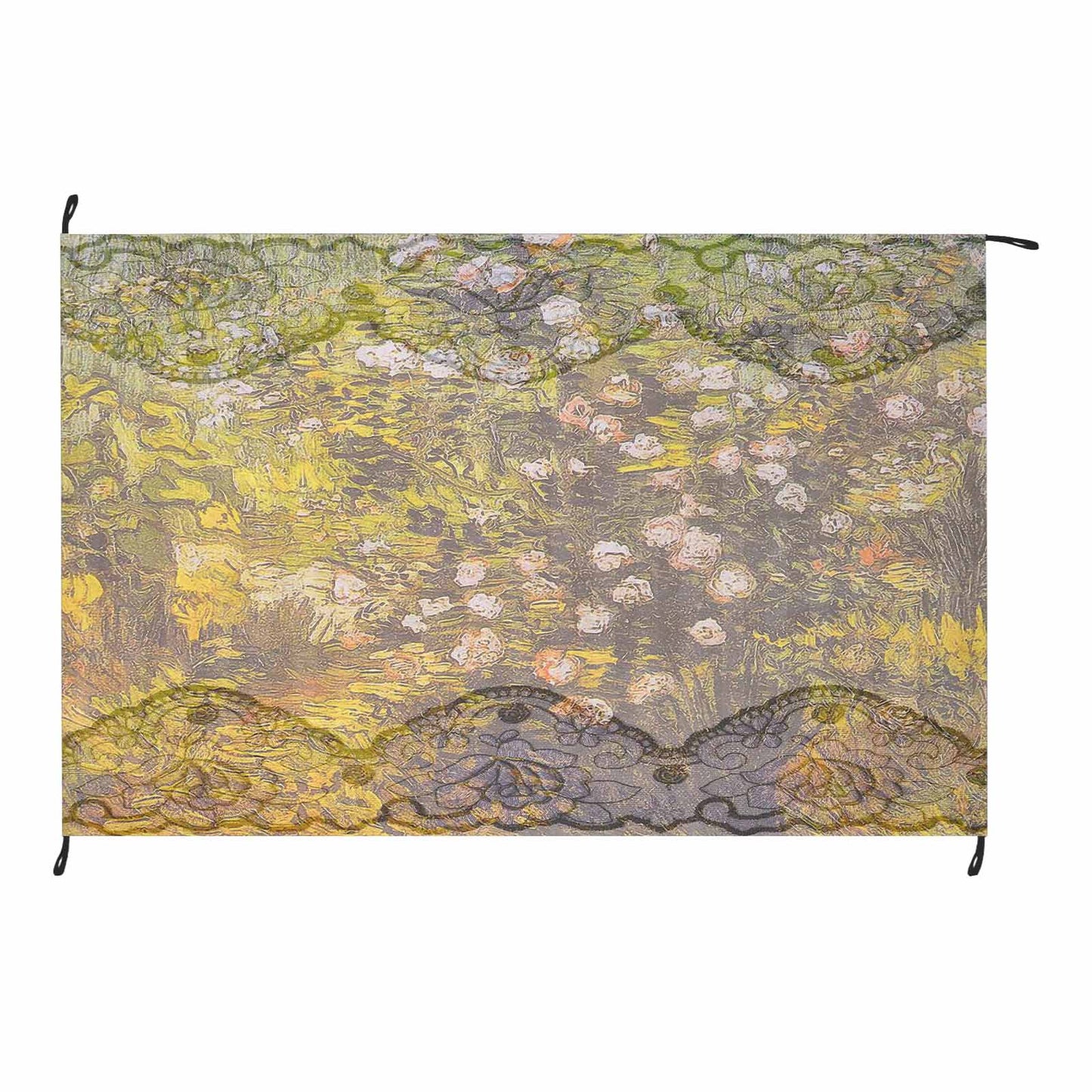 Vintage Floral waterproof picnic mat, 81 x 55in, Design 05x