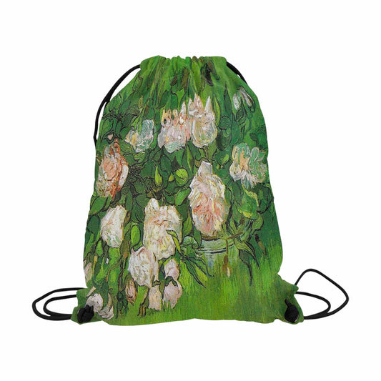 Vintage Floral print, DRAWSTRING BAG, LARGE, Design 06