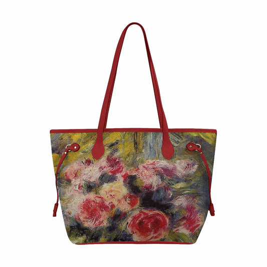 Vintage Floral Handbag, Classic Handbag, Mod 1695361 Design 26 RED TRIM